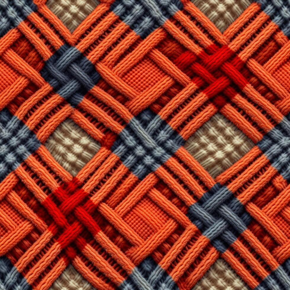 Fabric knitted seamless pattern with geometric shape spots. bright colors background for knitwear design or print, modern strips mat, illustration photo