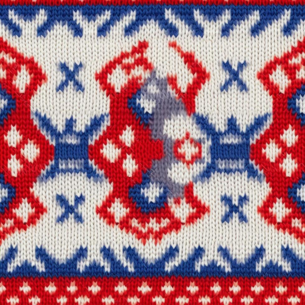 Fabric knitted seamless pattern with geometric shape spots. bright colors background for knitwear design or print, modern strips mat, illustration photo