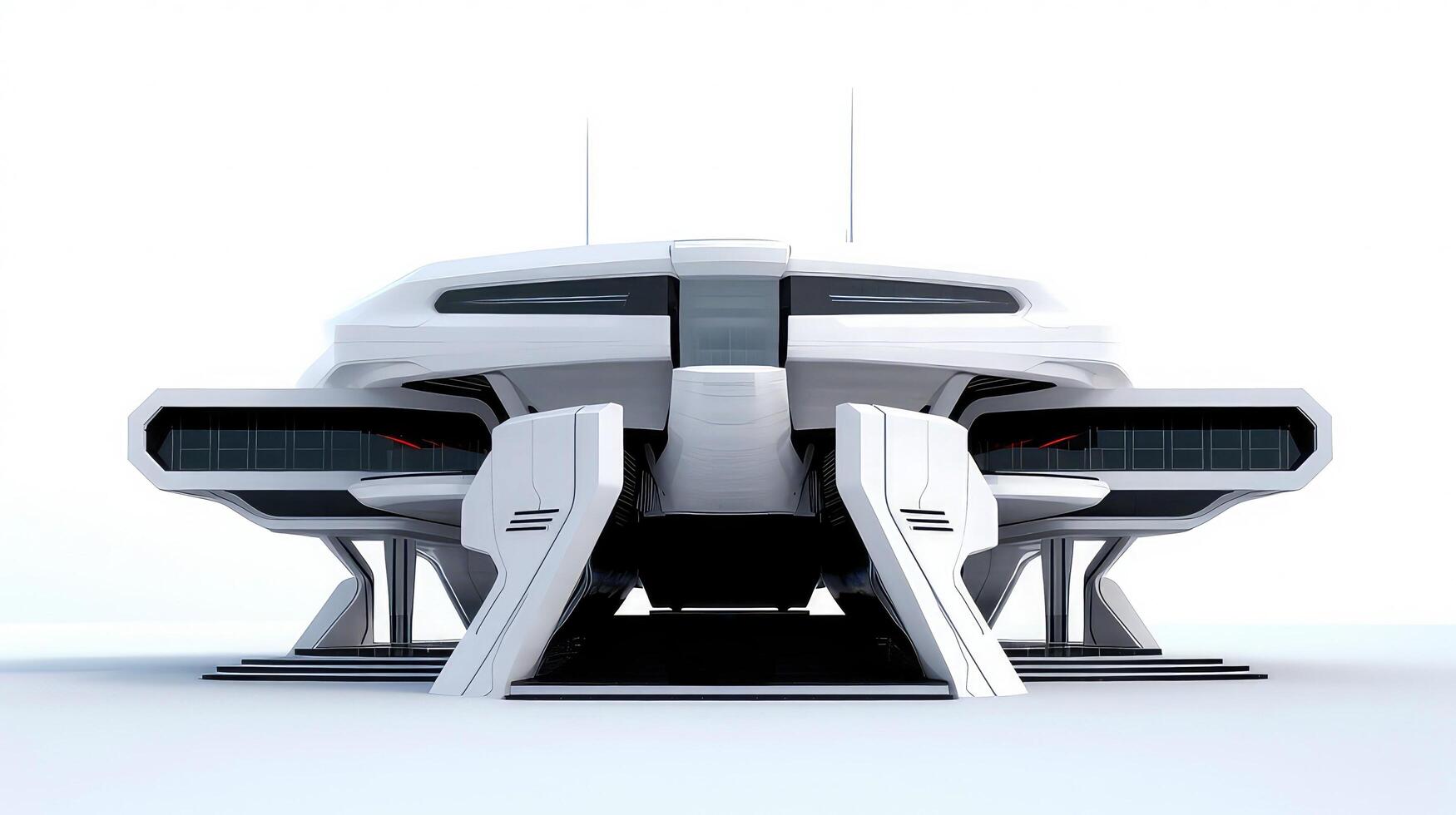 3D futuristic sci-fi white city architecture with organic skyscrapers, for science fiction or fantasy backgrounds, Abstract building, illustration photo