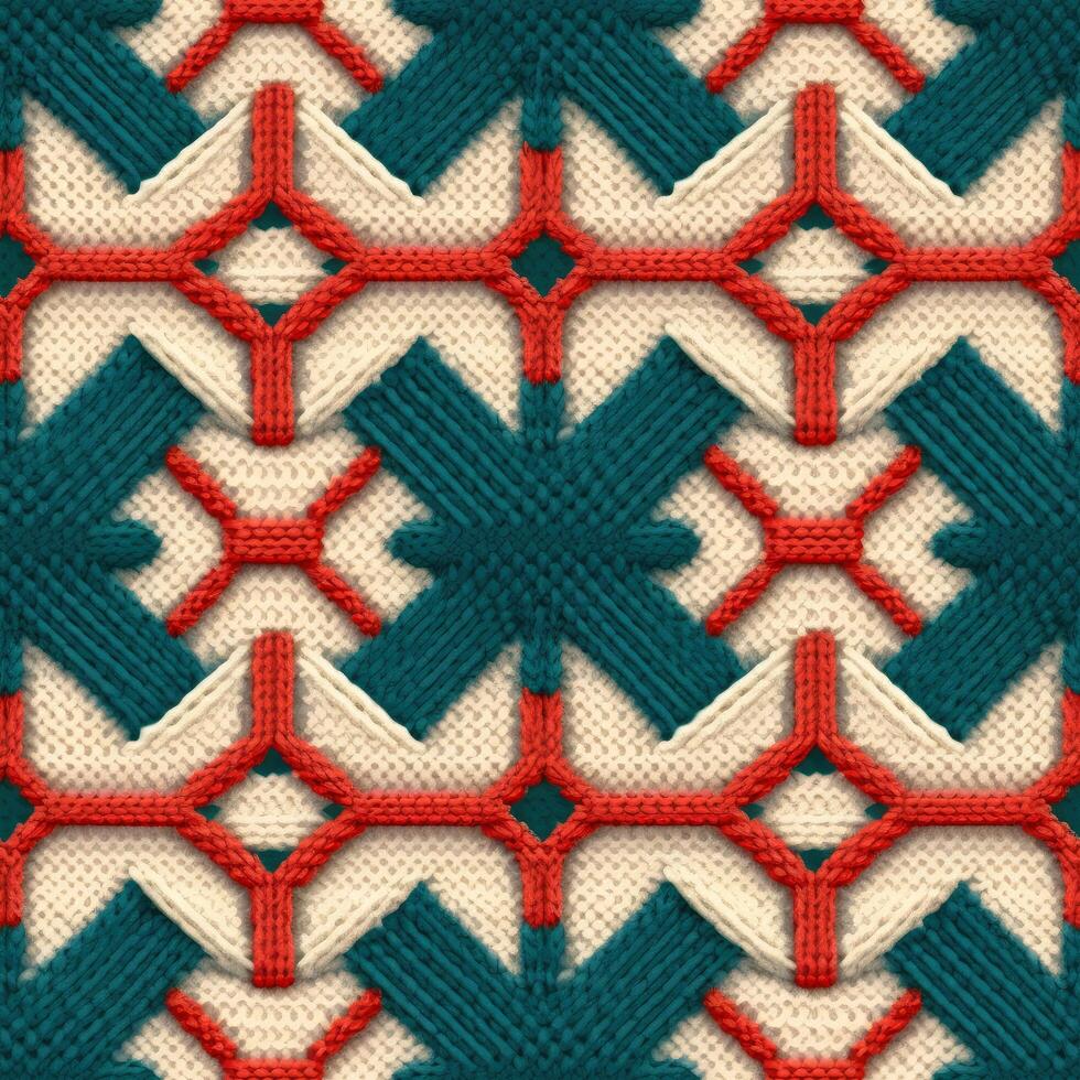 Fabric knitted seamless pattern with geometric shape spots. bright colors background for knitwear design or print, modern strips mat, illustration photo
