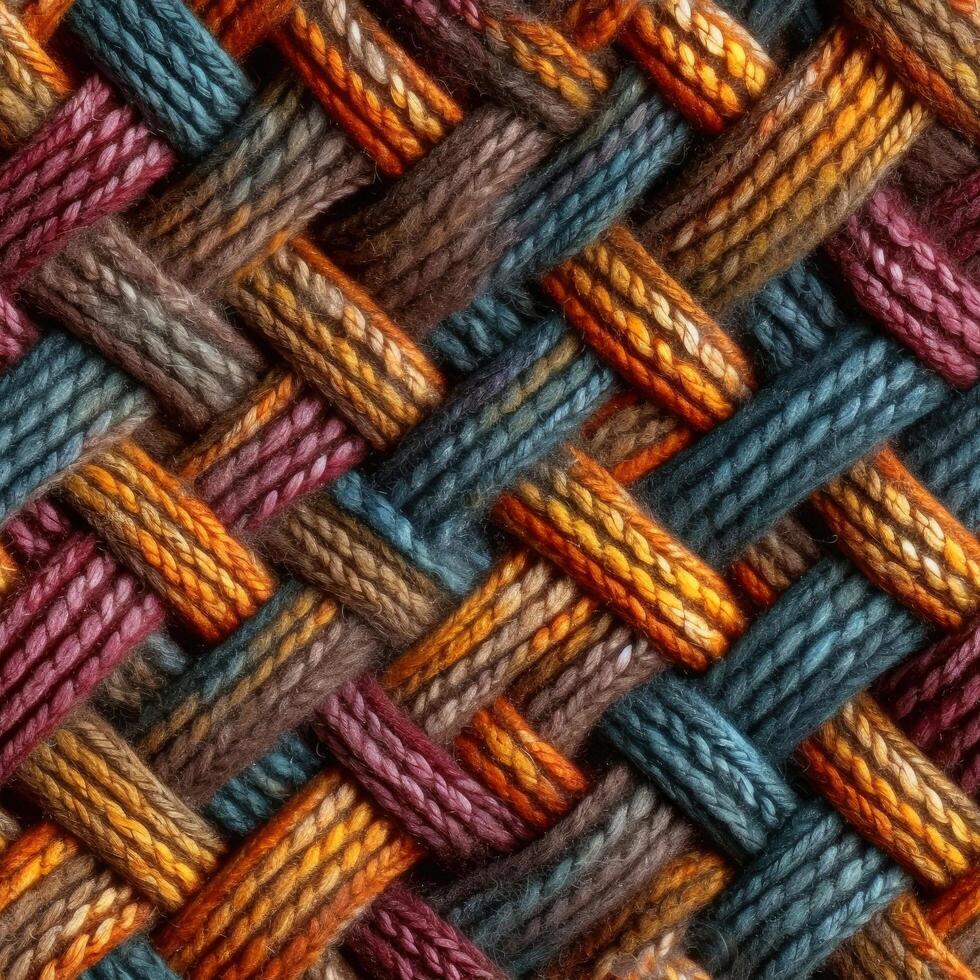 Fabric knitted seamless pattern with geometric shape spots. bright colors background for knitwear design or print, modern strips mat, illustration photo