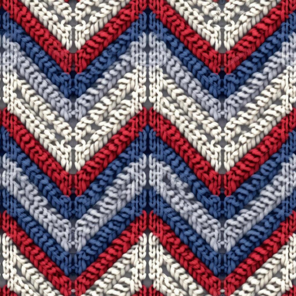 Fabric knitted seamless pattern with geometric shape spots. bright colors background for knitwear design or print, modern strips mat, illustration photo