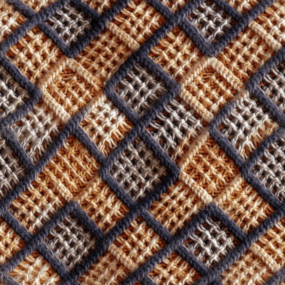 Fabric knitted seamless pattern with geometric shape spots. bright colors background for knitwear design or print, modern strips mat, illustration photo