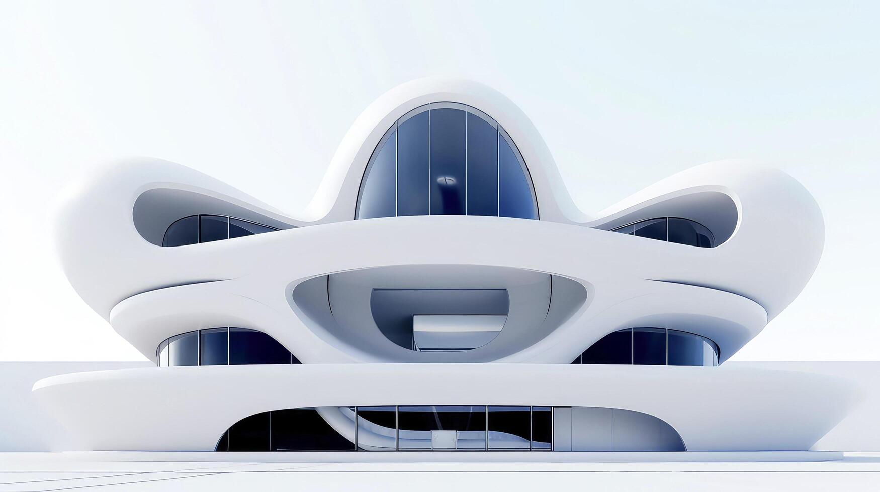 3D futuristic sci-fi white city architecture with organic skyscrapers, for science fiction or fantasy backgrounds, Abstract building, illustration photo