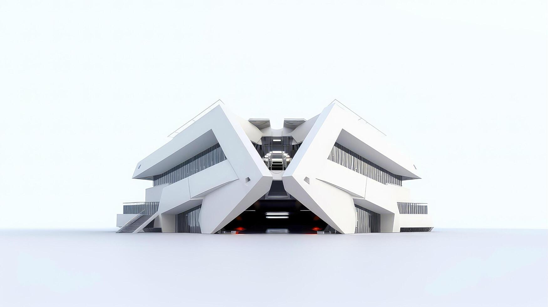 3D futuristic sci-fi white city architecture with organic skyscrapers, for science fiction or fantasy backgrounds, Abstract building, illustration photo