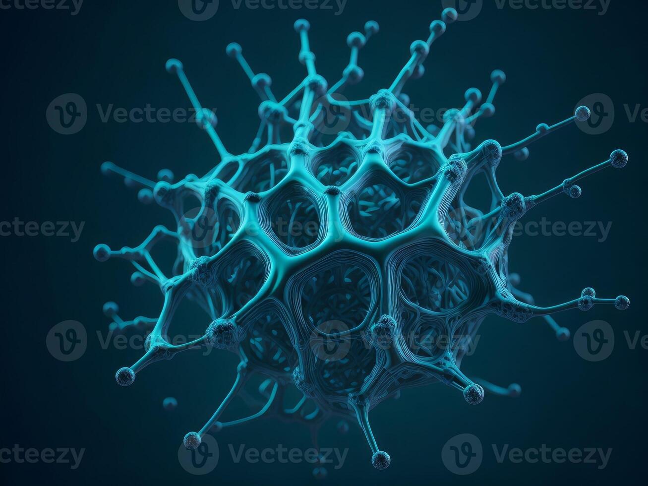 Brain neural network molecule atom. photo