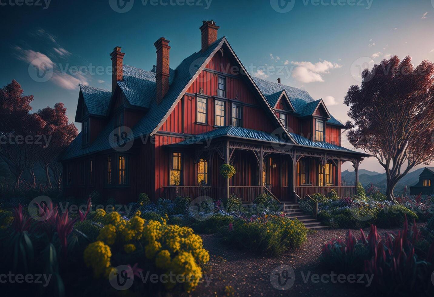 Dreamscape fantasy colorful house. photo