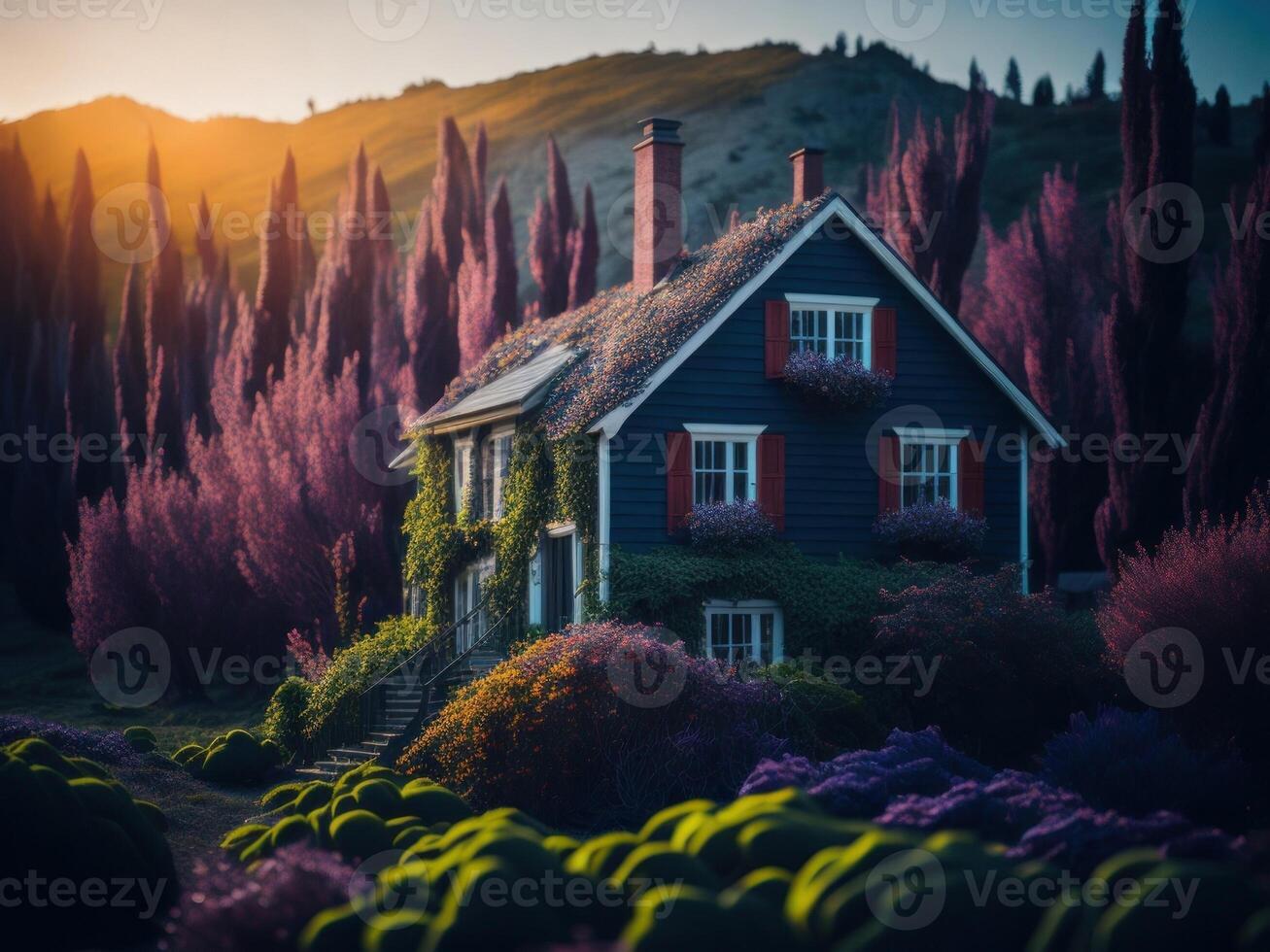 Dreamscape fantasy colorful house. photo