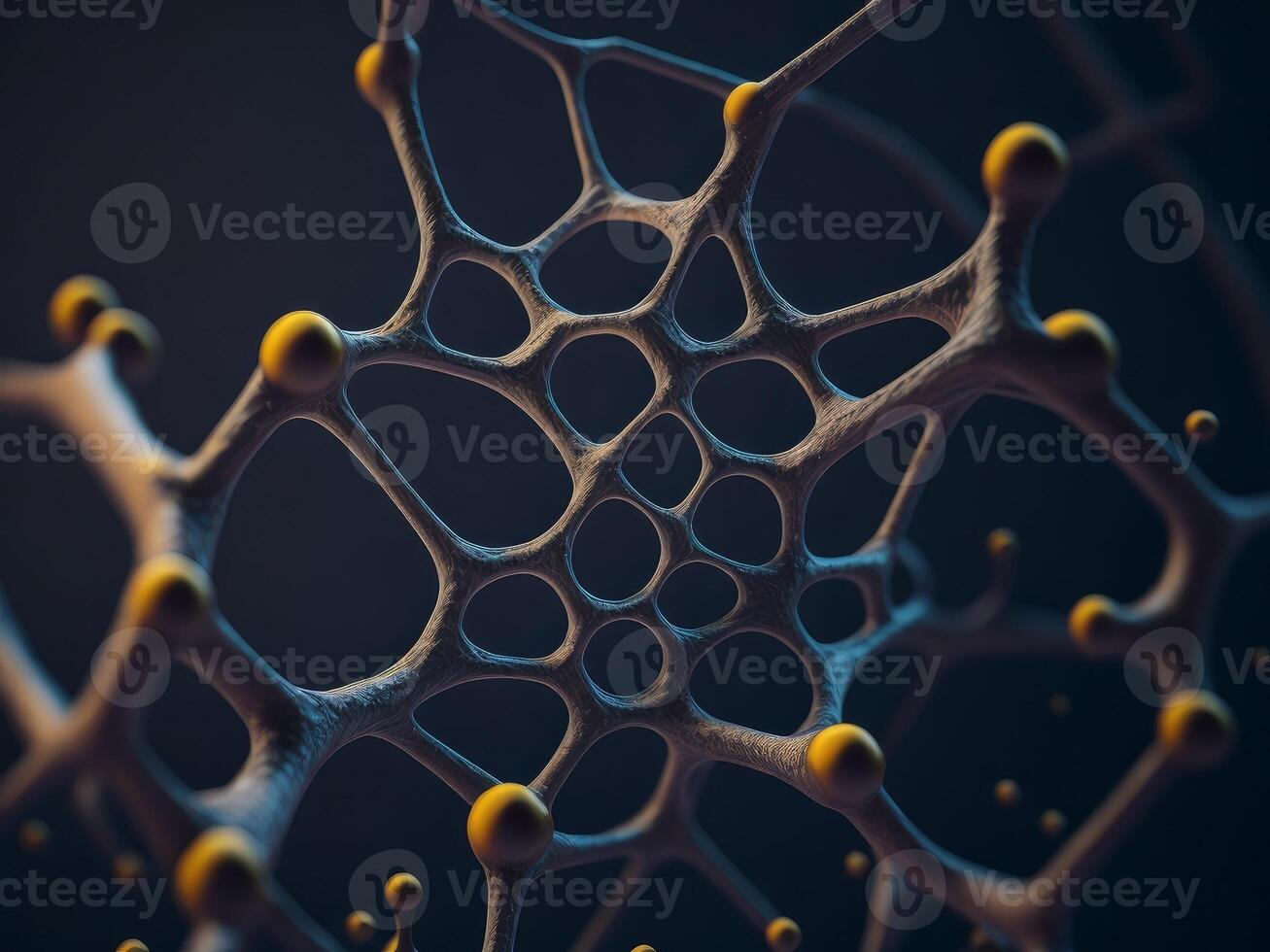 Structure of molecule atomic neuron cell. photo