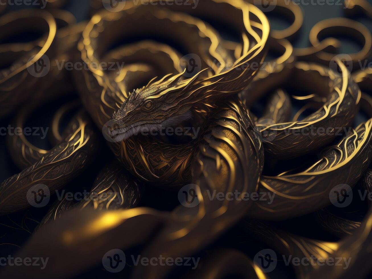 Close up of golden snake. photo