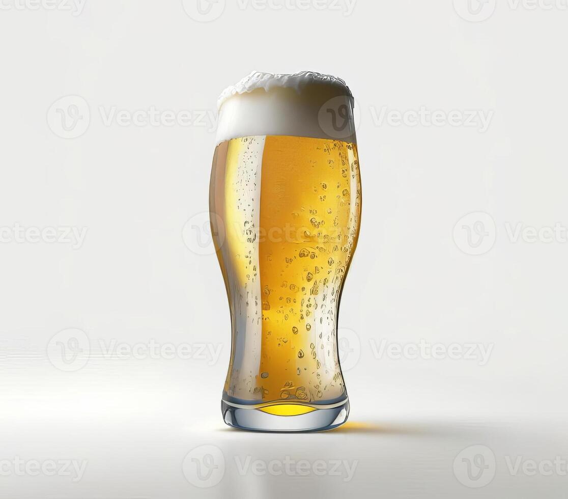 Glass of beer isolated on white, photo