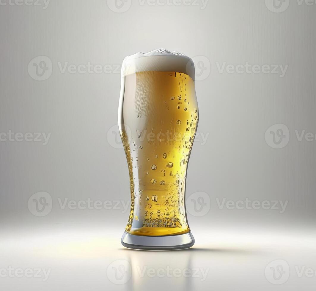 Glass of beer isolated on white, photo