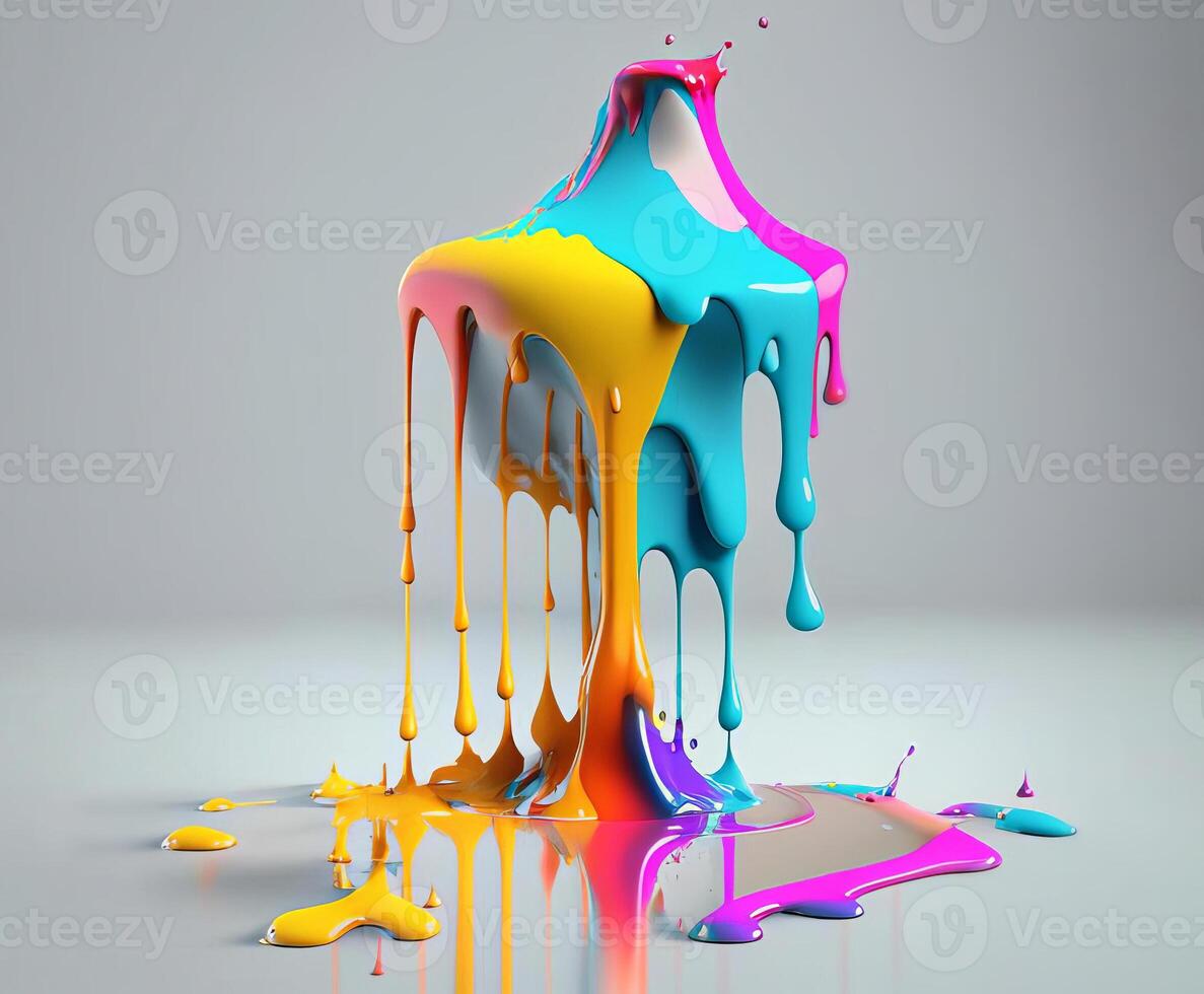 Abstract colorful paint splashes, photo