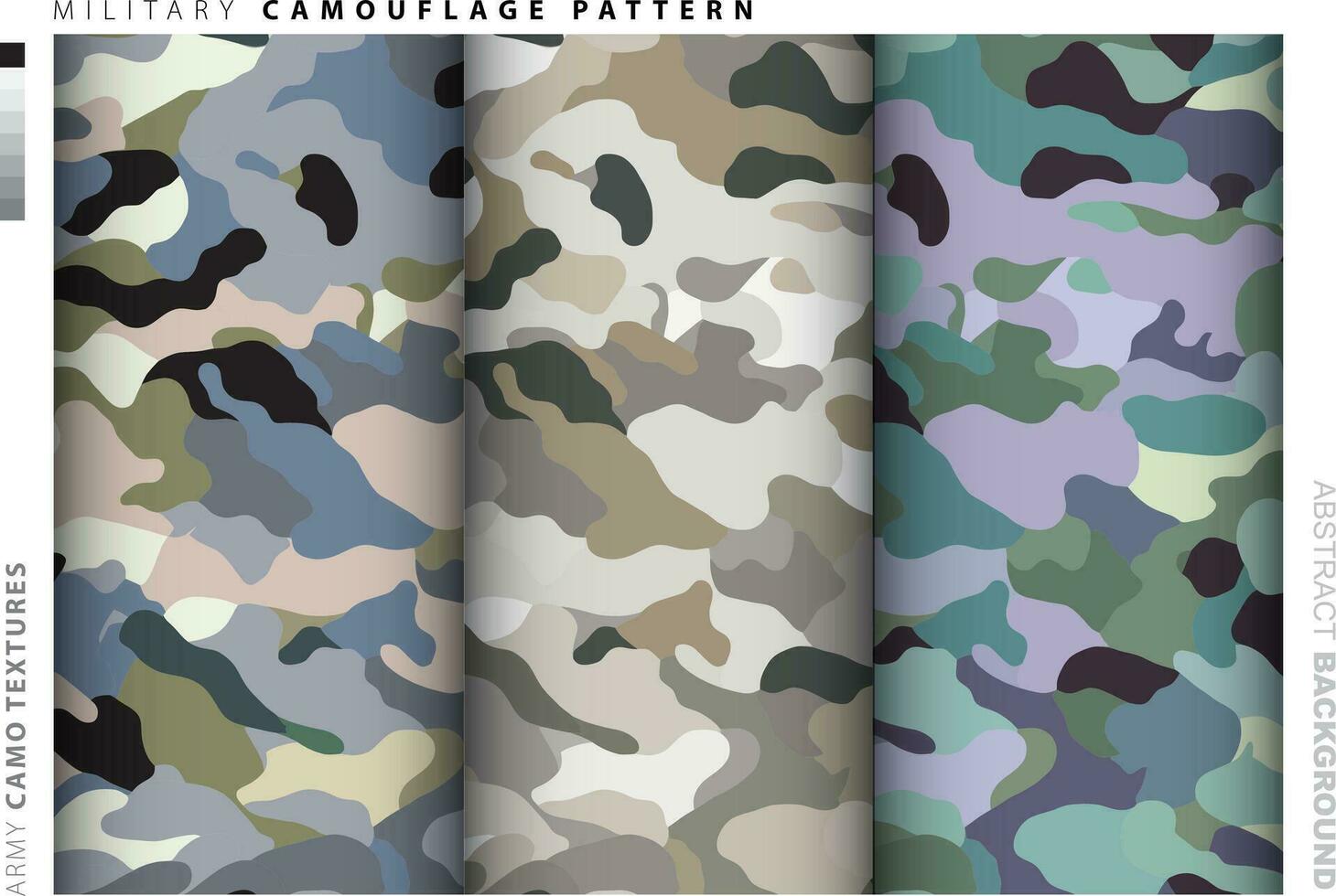 conjunto de camuflaje antecedentes textil uniforme vector imagen