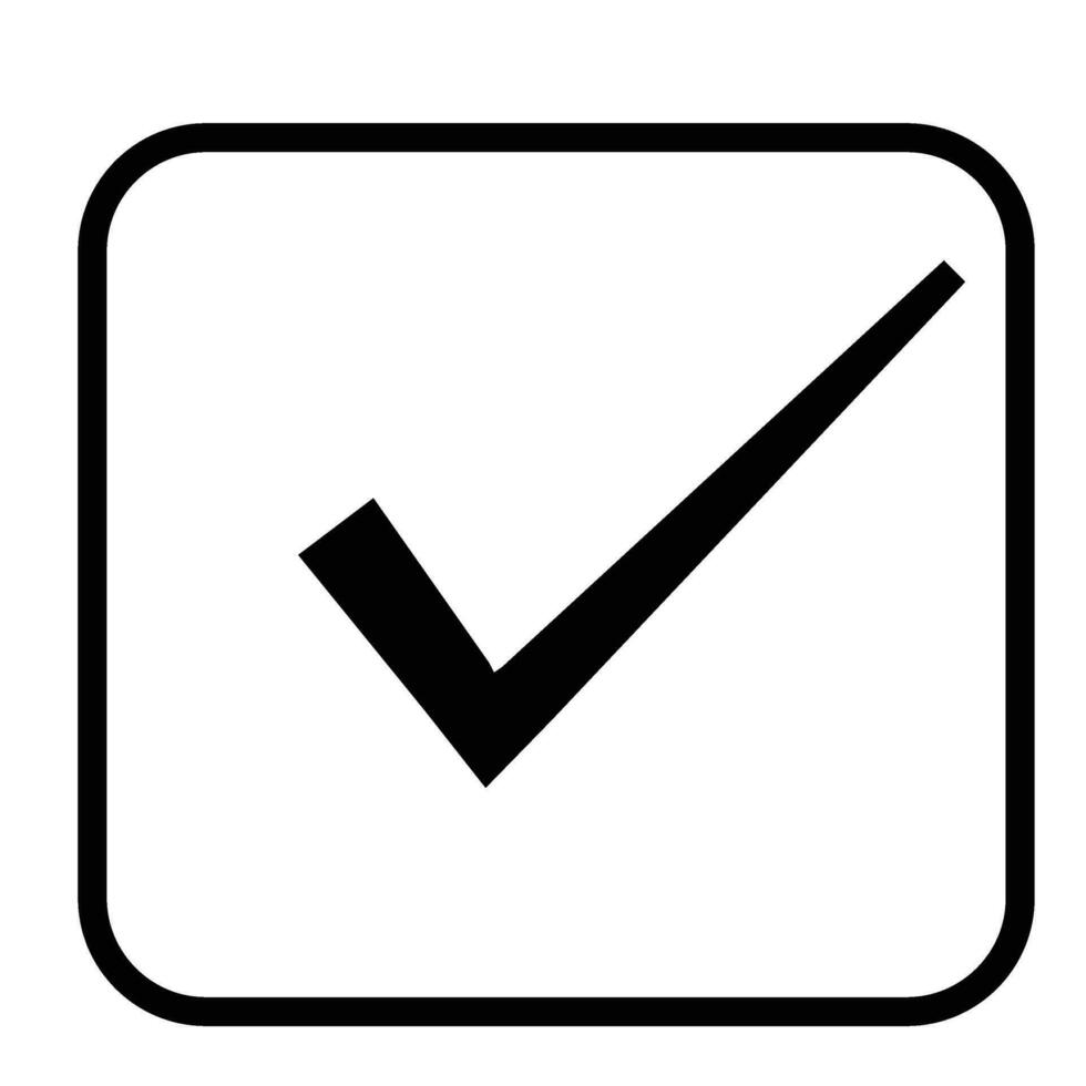 check list icon or tick mark to choose correct with box  line black concept vector