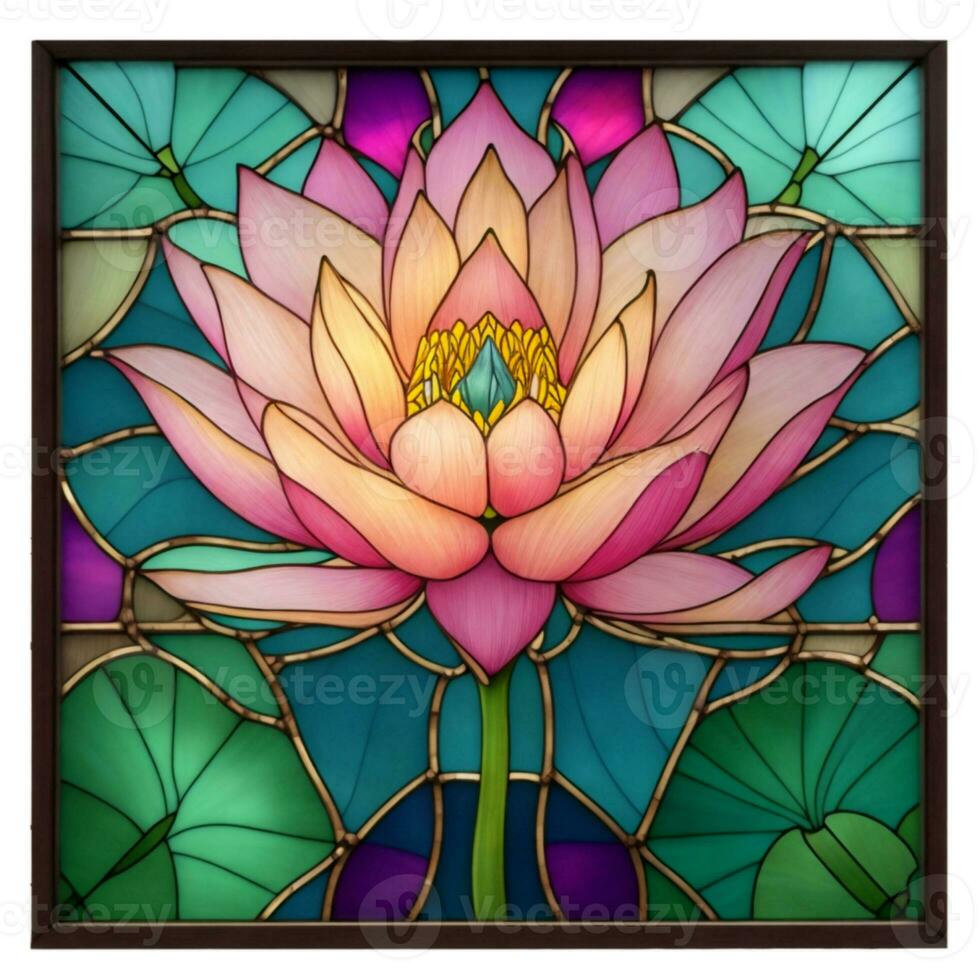 Stained Glass Flower Background photo