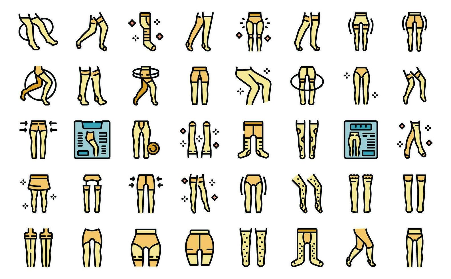 Pantyhose icons set vector flat