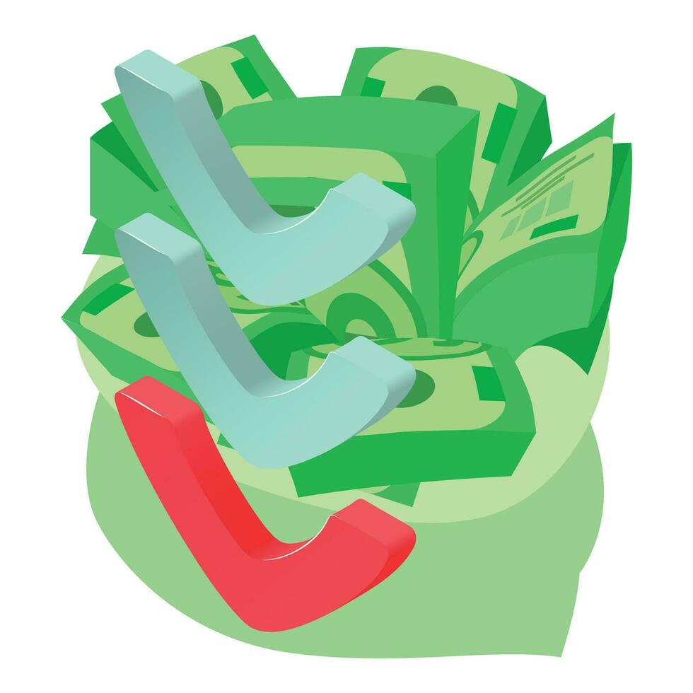 Financial income icon isometric vector. Open bag with dollar bill and arrow down vector