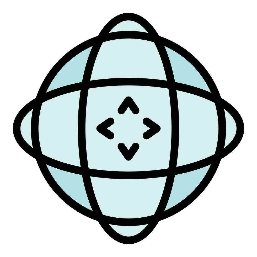 Virtual circle space icon vector flat