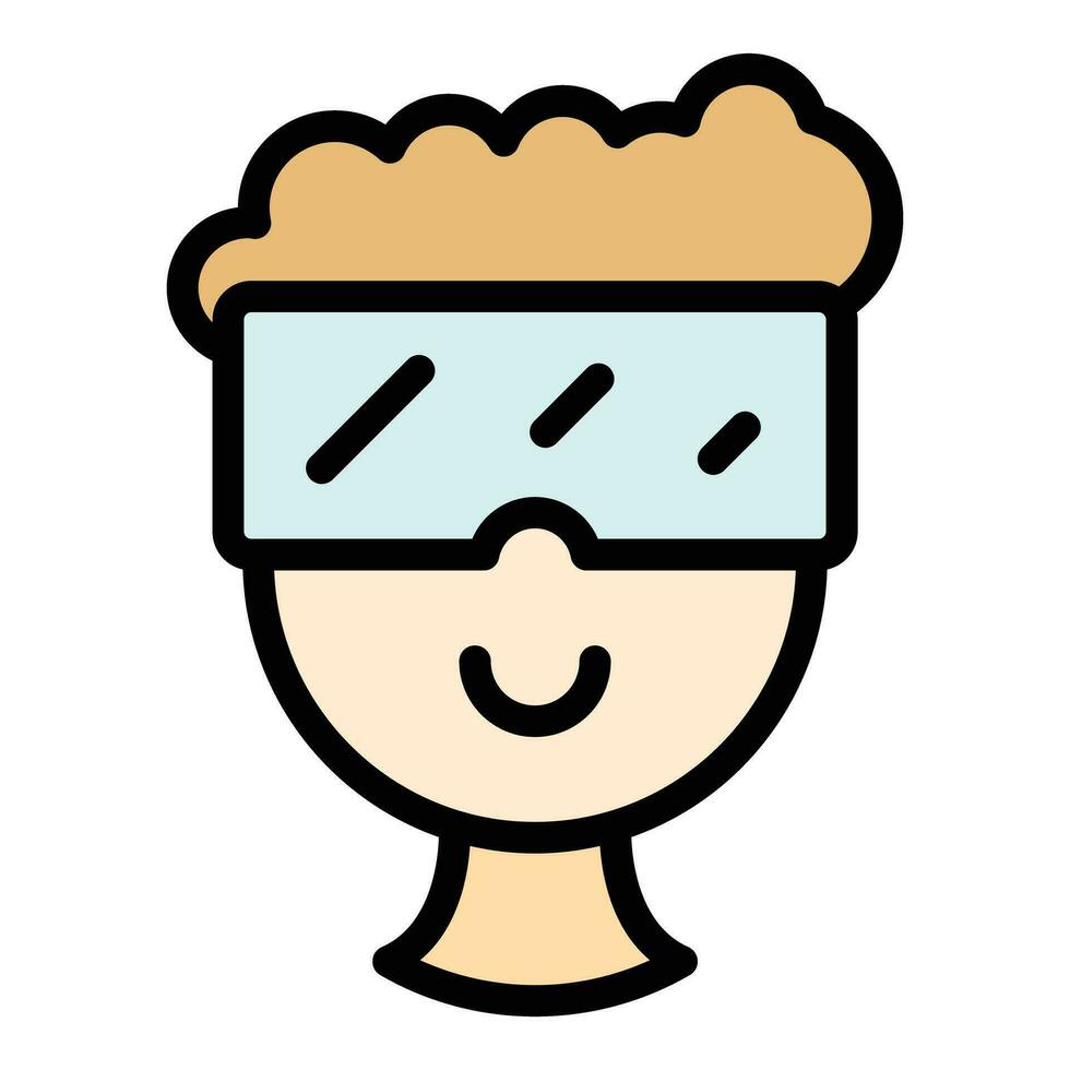Viewing virtual reality icon vector flat