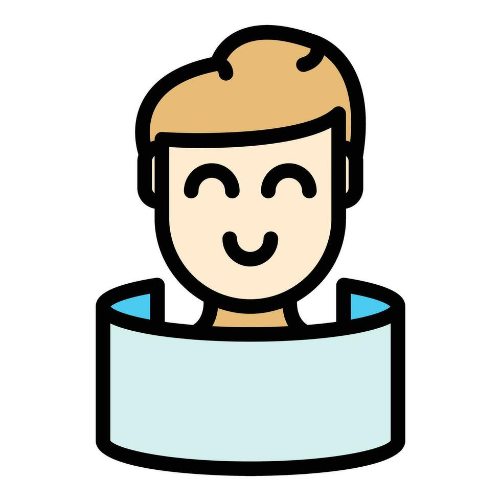 Watching virtual reality icon vector flat