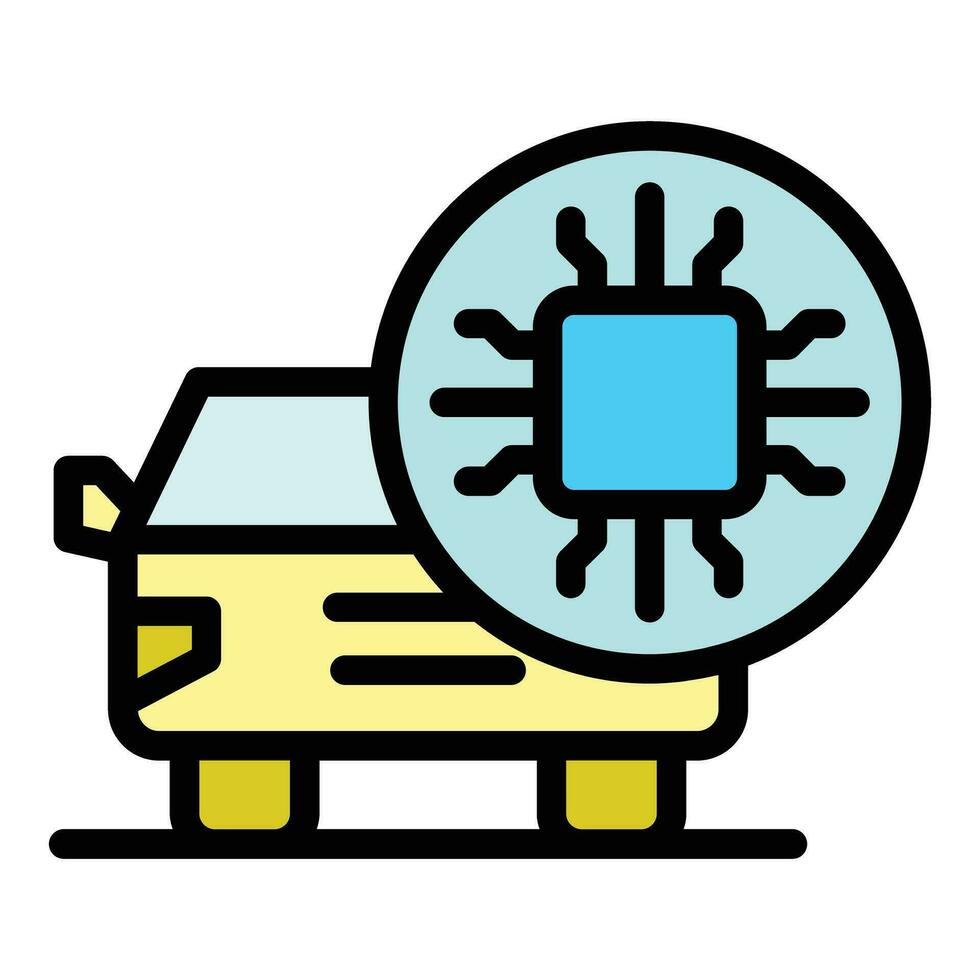 Microchip car icon vector flat