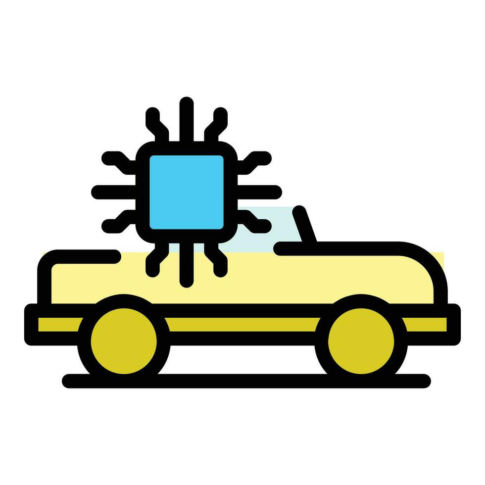 Autonomous system car icon vector flat