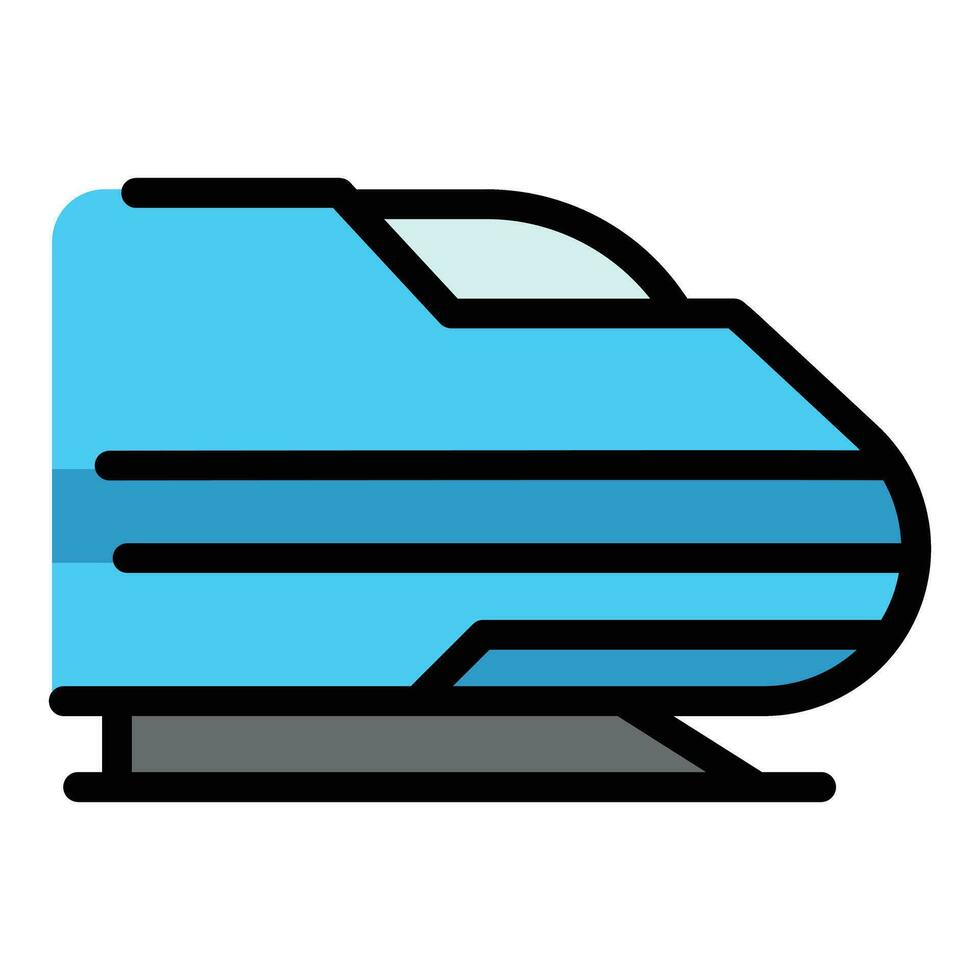 alto velocidad Rápido tren icono vector plano