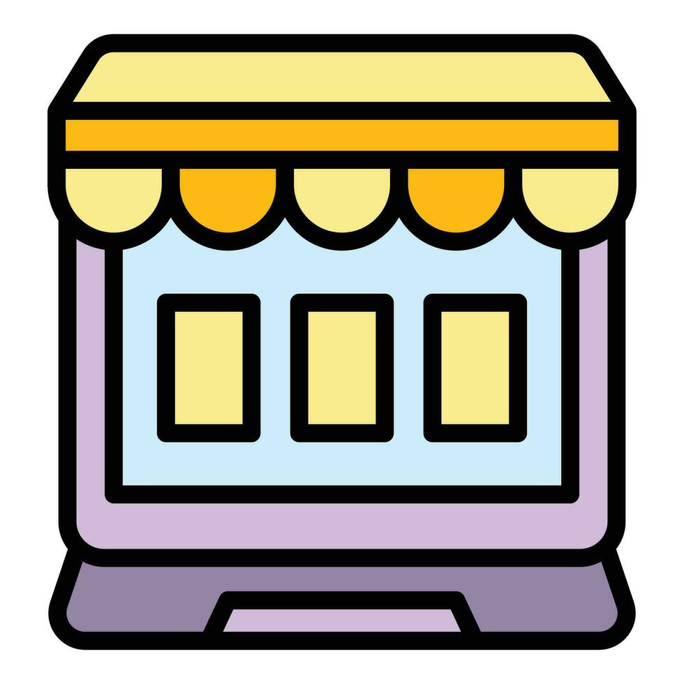 Narrow market online icon vector flat