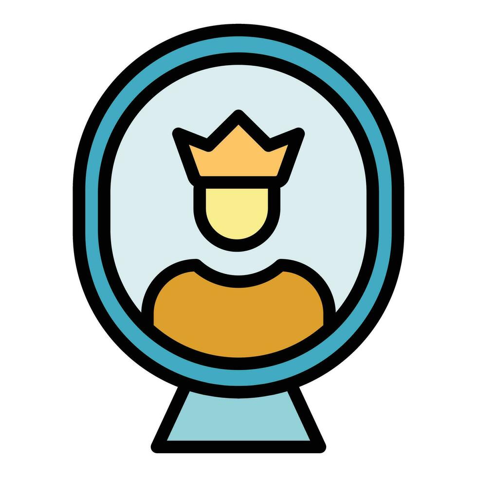 Narcissism king mirror icon vector flat