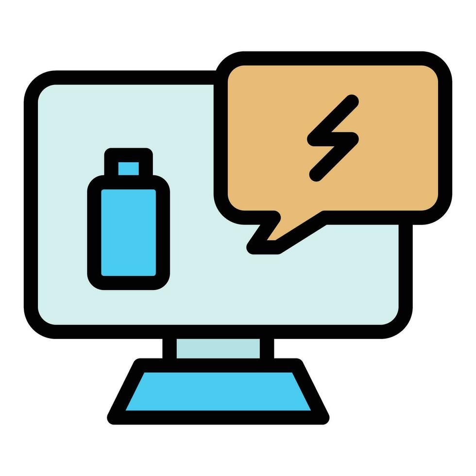 Battery computer icon vector flat