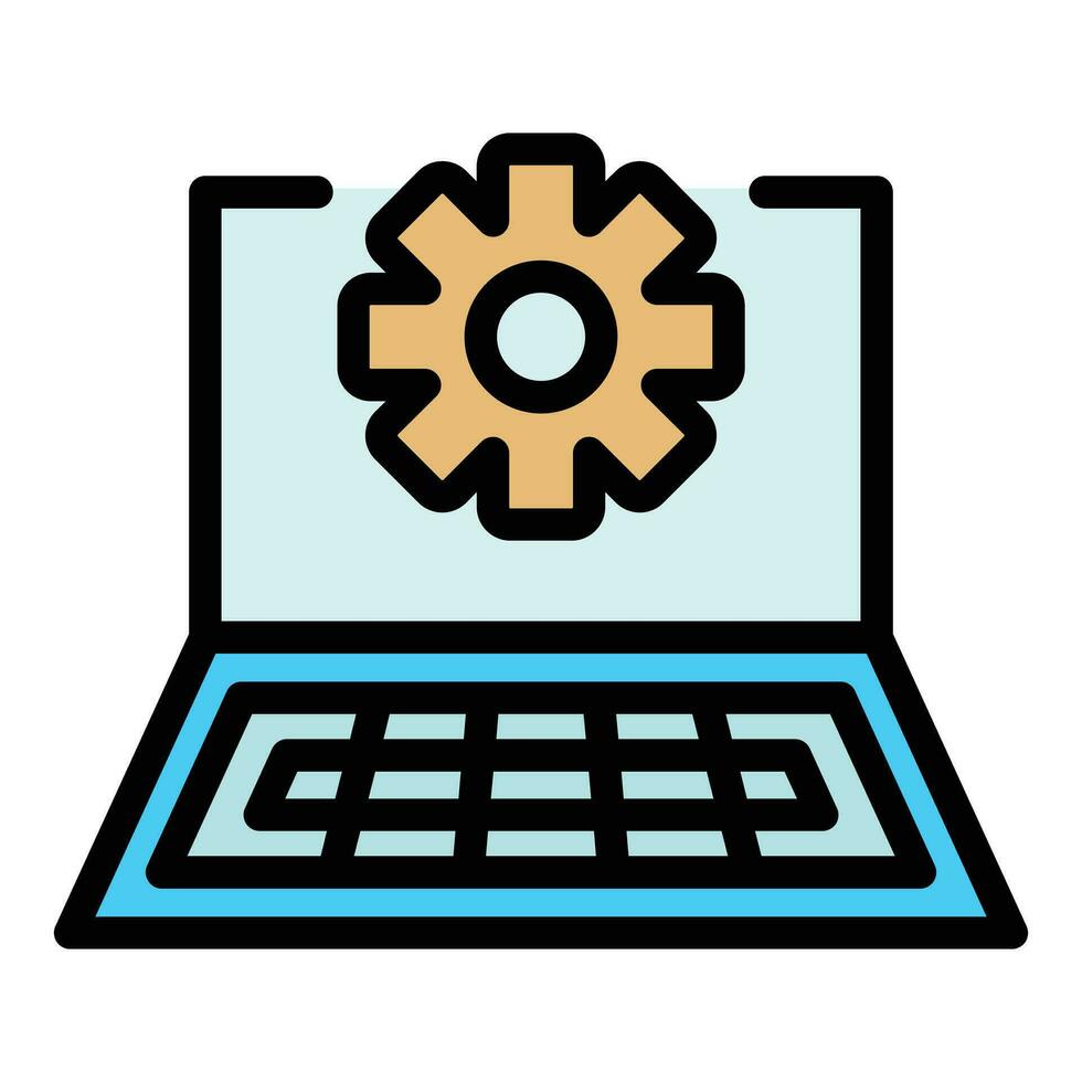 Service help computer icon vector flat