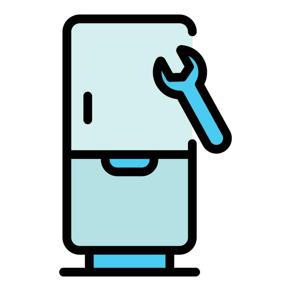 llave inglesa refrigerador icono vector plano