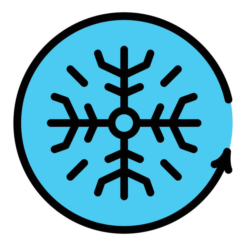 Fridge snowflake icon vector flat