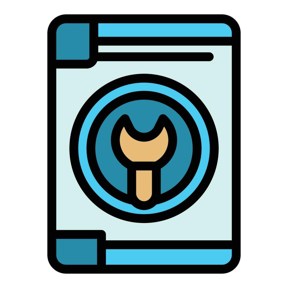 Repair washing machine icon vector flat