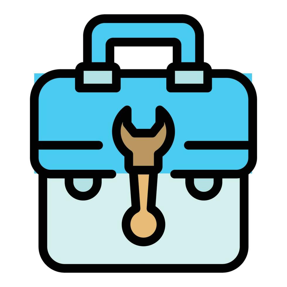 Repair service suitcase icon vector flat