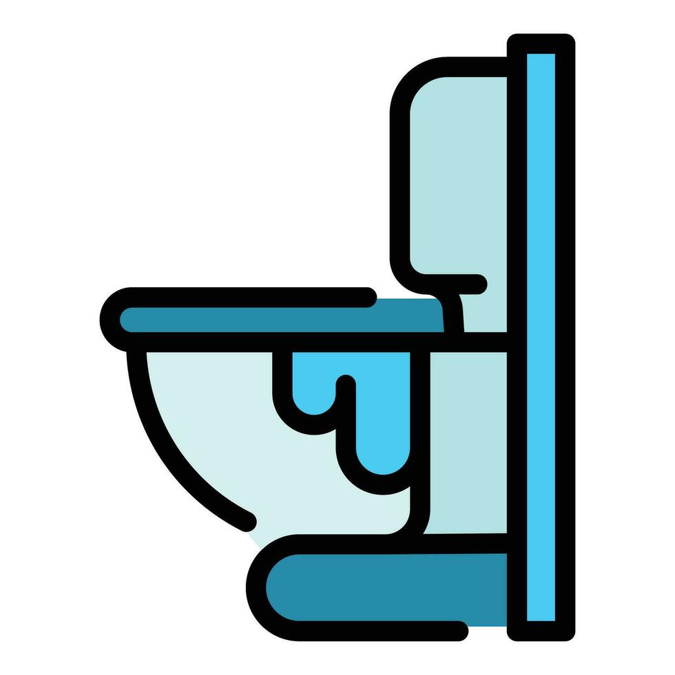 Leaking toilet icon vector flat