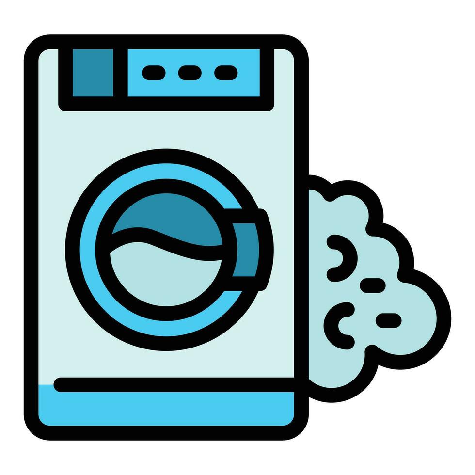 Faulty washing machine icon vector flat