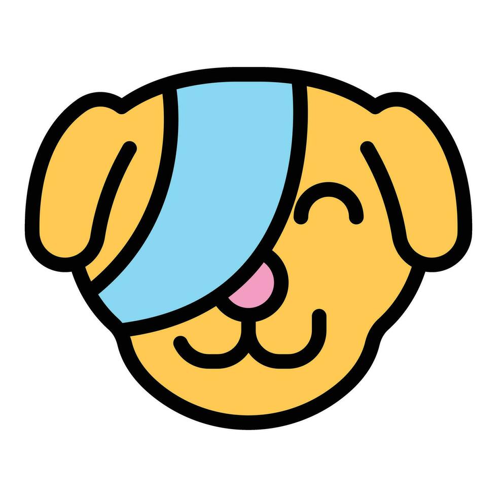 Dog eye operation icon vector flat