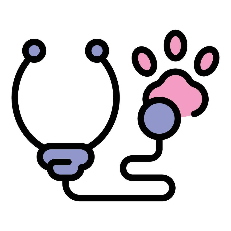 Veterinary clinic stethoscope icon vector flat
