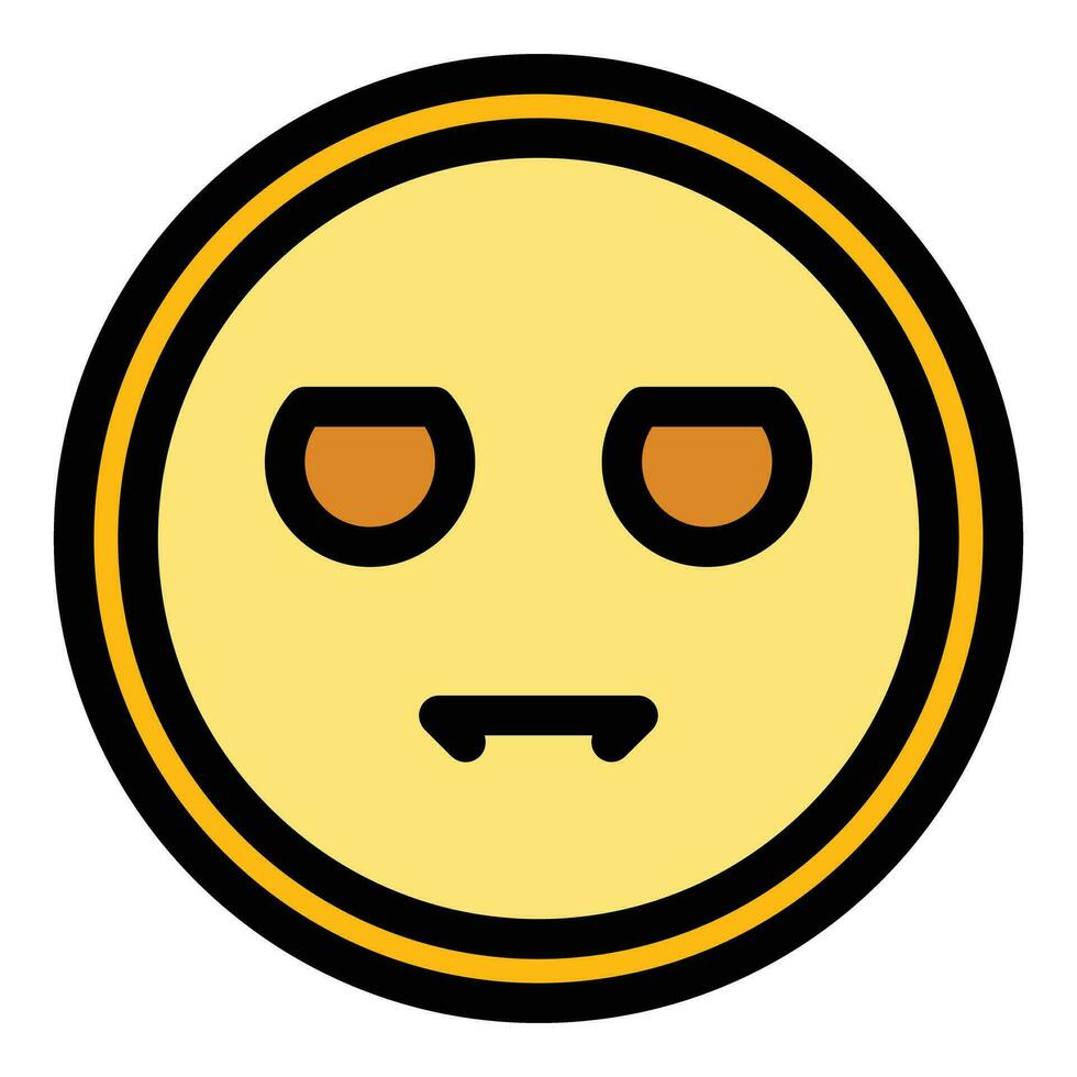 Serious emoji icon vector flat