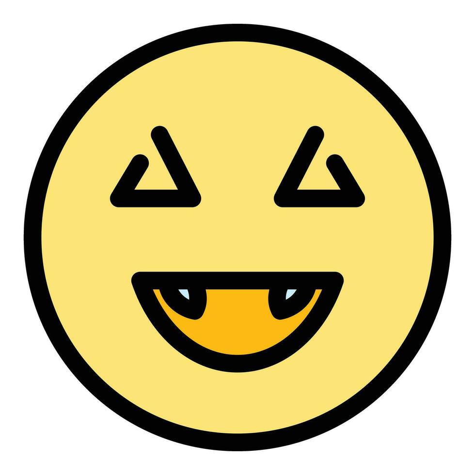 Laugh face icon vector flat