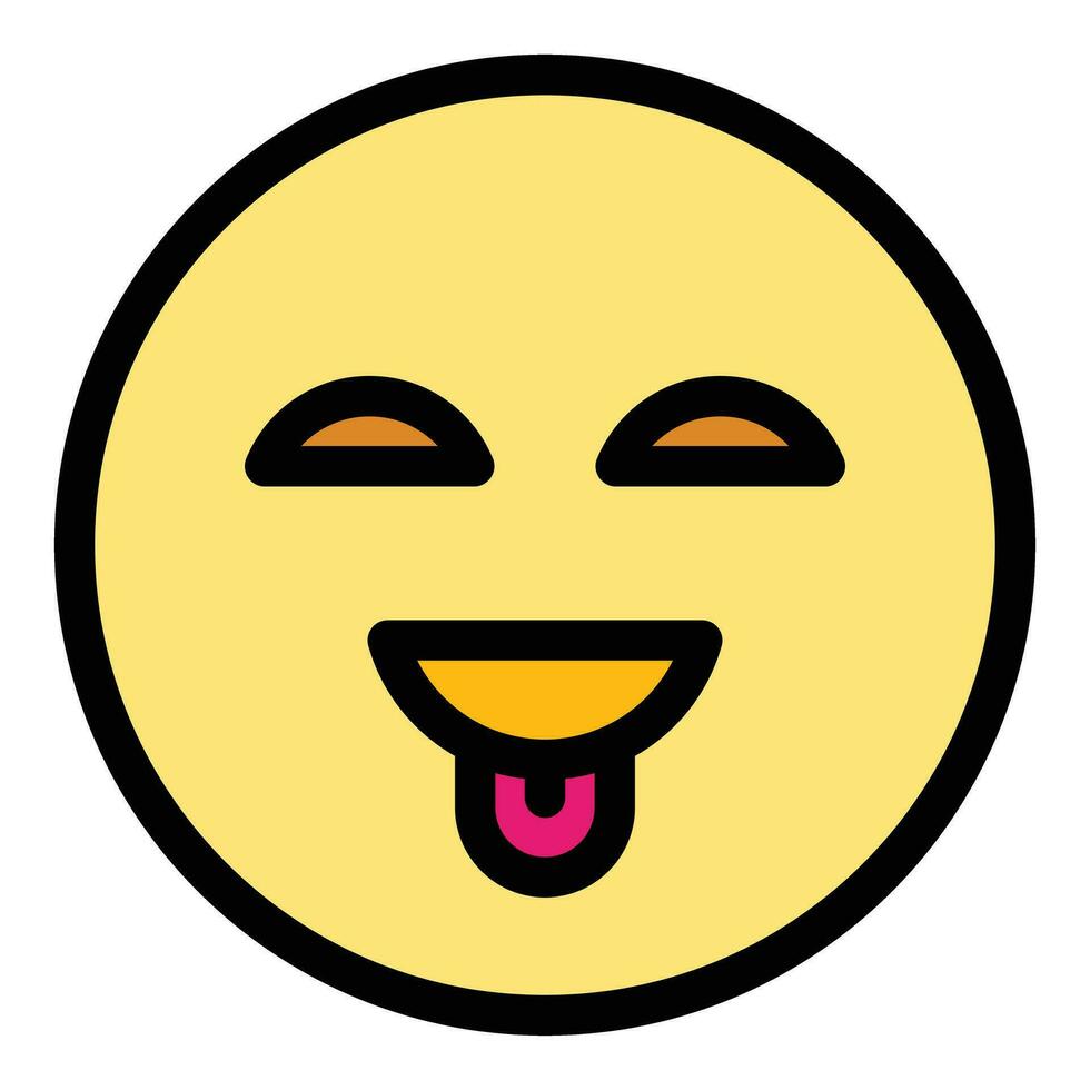 Tongue smile face icon vector flat