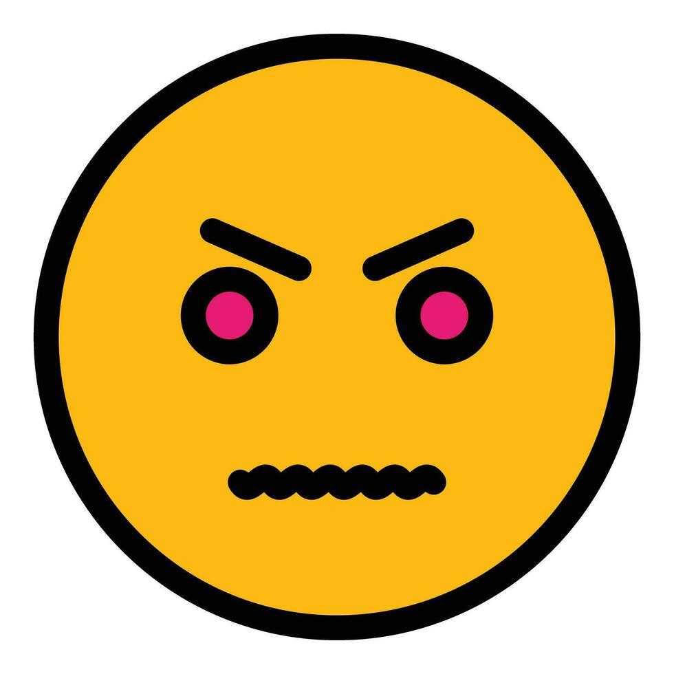 Angry emoji icon vector flat