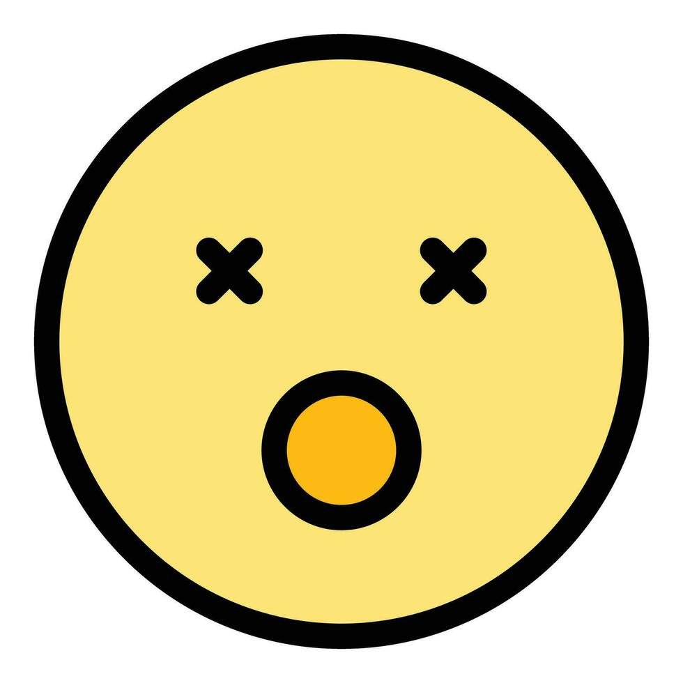 Face with open mouth icon vector flat