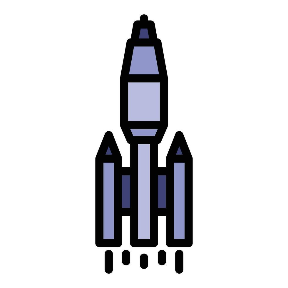 Exploration rocket icon vector flat