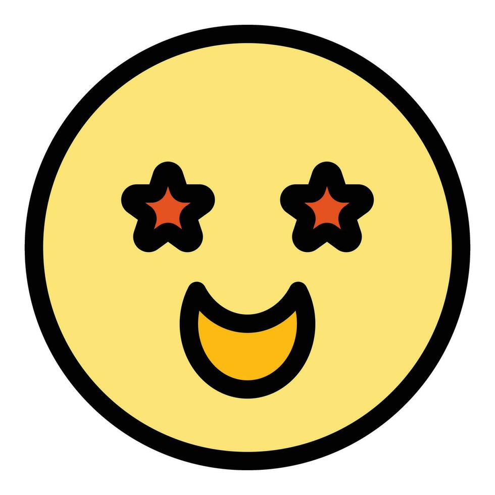 Happy stars eyes icon vector flat