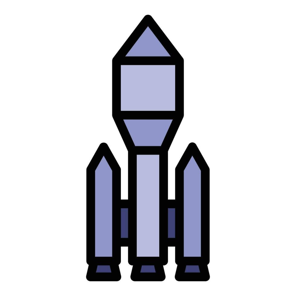 Rocket shuttle icon vector flat