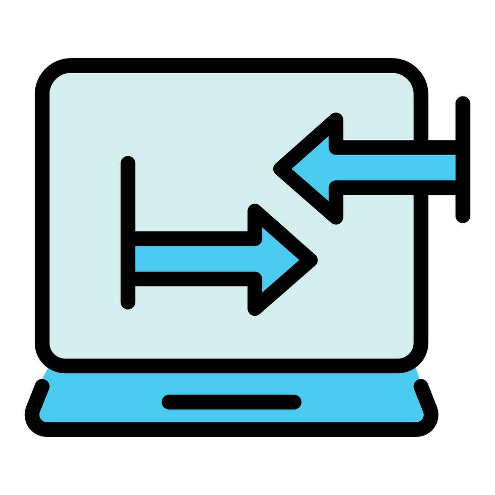 Laptop regeneration icon vector flat