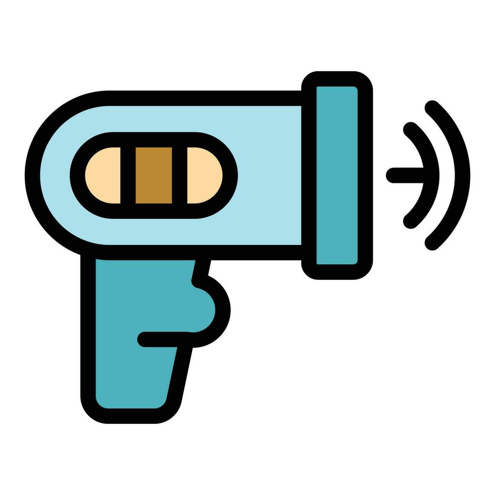 Laser distance meter icon vector flat